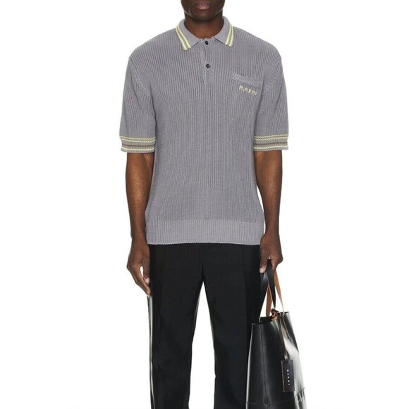 Marni Polo Neck Mercury Grey Knit Collar - Picture 2 of 5